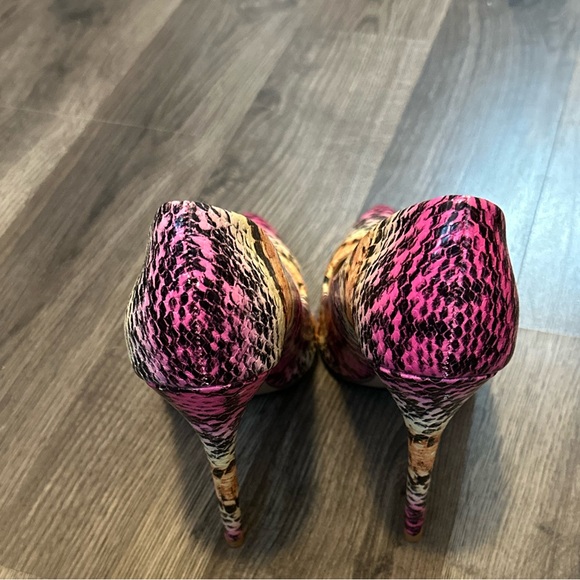 Multicolor Snakeskin Stiletto Heels - Picture 4 of 6